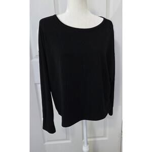 Old Navy Active Black Long Sleeve Open Back Athletic Shirt Woman's Size Large